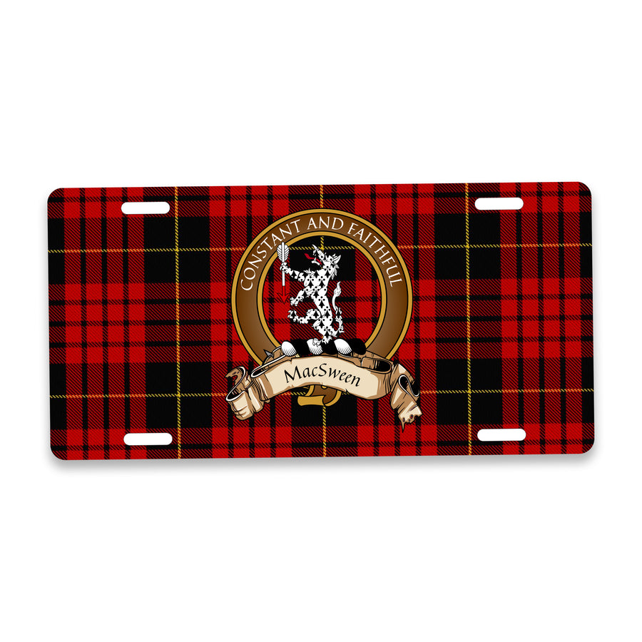 MacSween Scottish Clan Crest Auto License Plate – Brown Crest Design