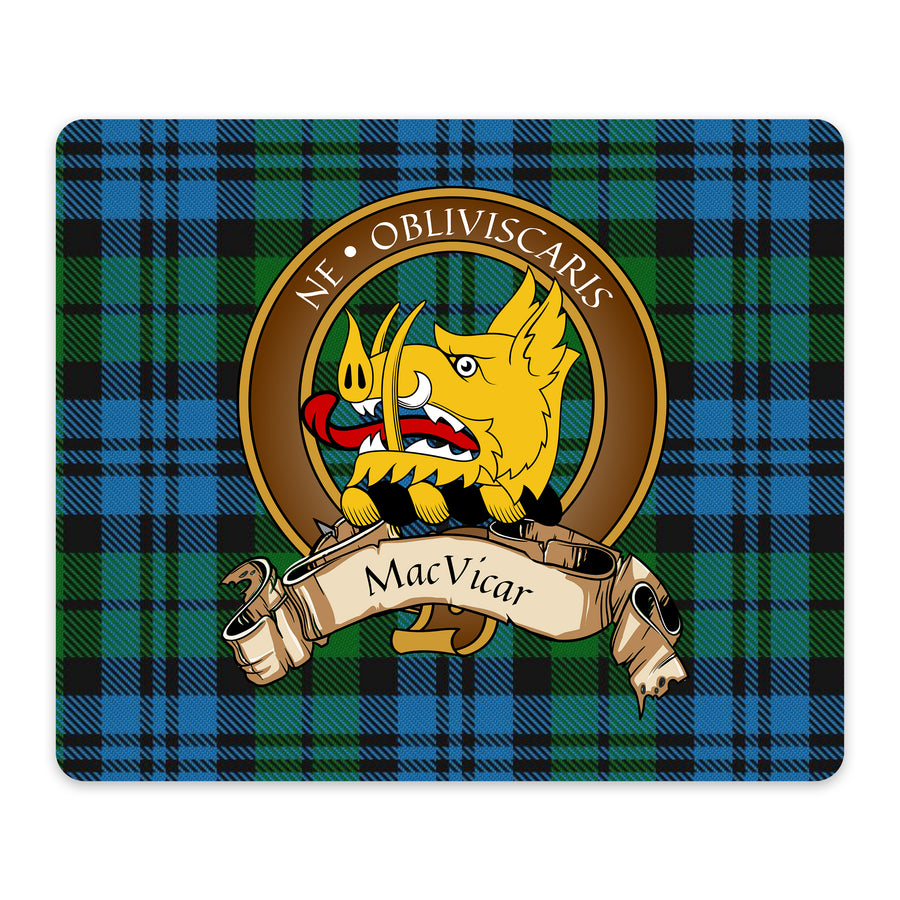 MacVicar Scottish Clan Crest Mouse Pad – Brown Crest Design