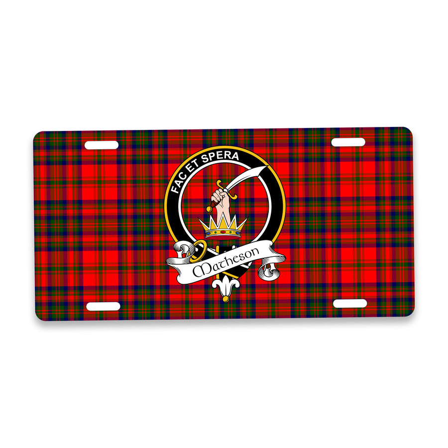 Matheson Scottish Clan Crest Auto License Plate – Black Crest Design
