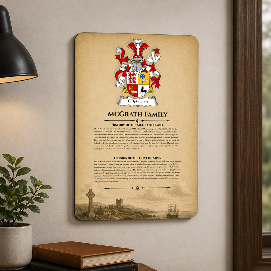 McGrath Irish Family History Metal Sign