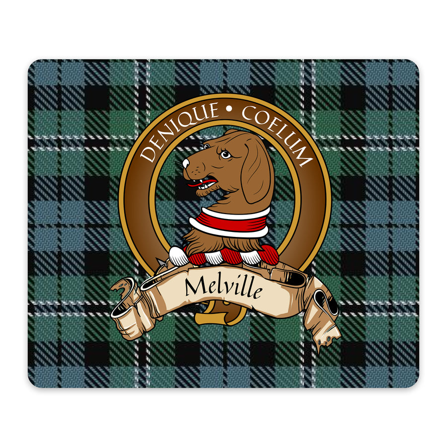 Melville Scottish Clan Crest Mouse Pad – Brown Crest Design