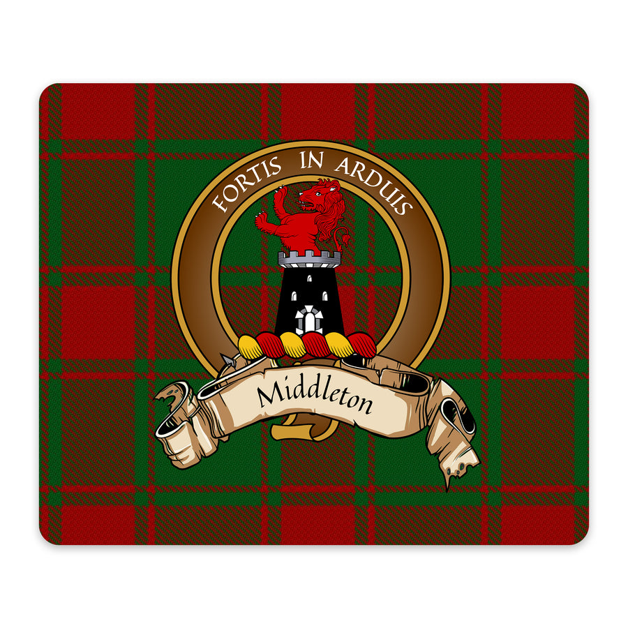 Middleton Scottish Clan Crest Mouse Pad – Brown Crest Design