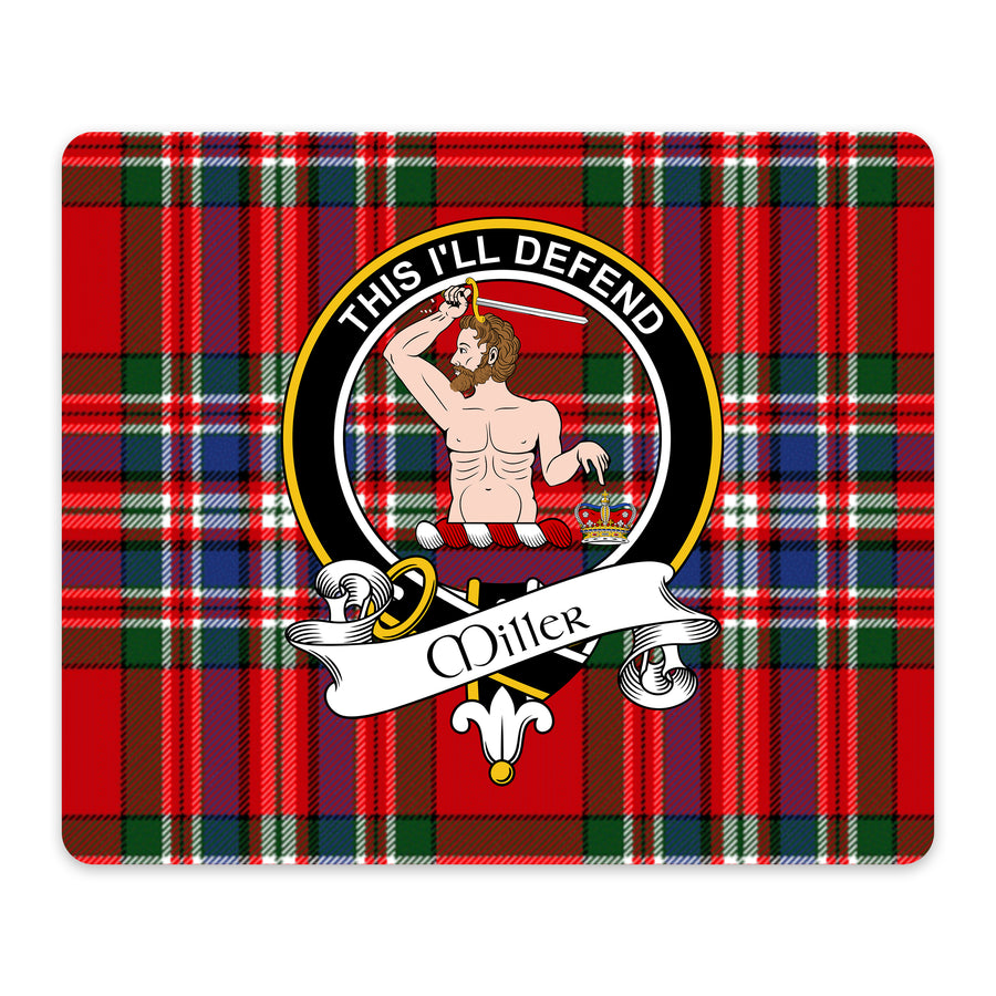 Miller Scottish Clan Crest Mouse Pad – Black Crest Design