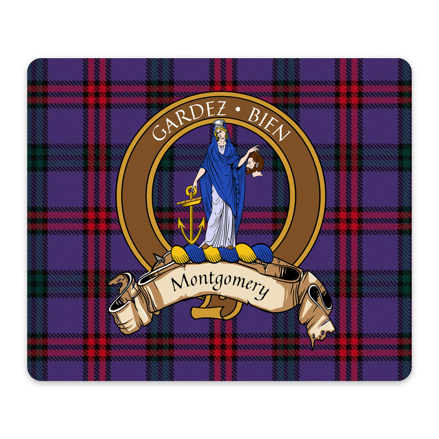 Montgomery Scottish Clan Crest Mouse Pad – Brown Crest Design