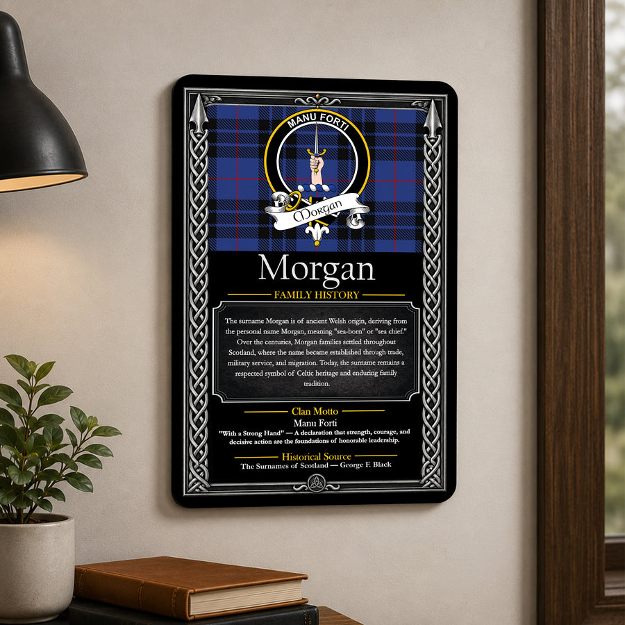Morgan Scottish Family History Metal Sign