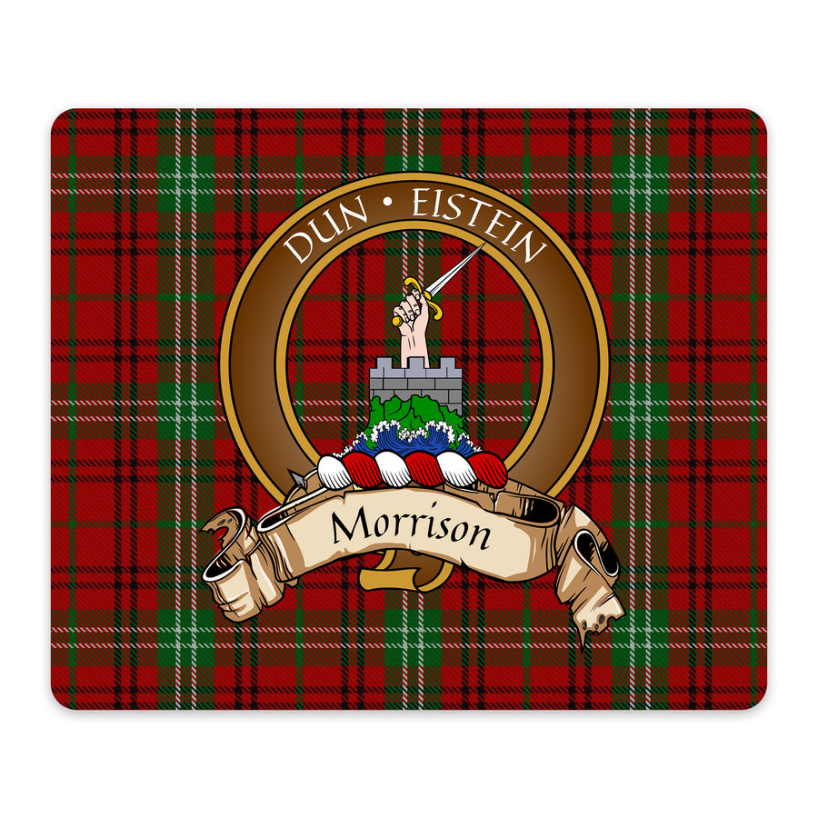 Morrison Scottish Clan Crest Mouse Pad – Brown Crest Design