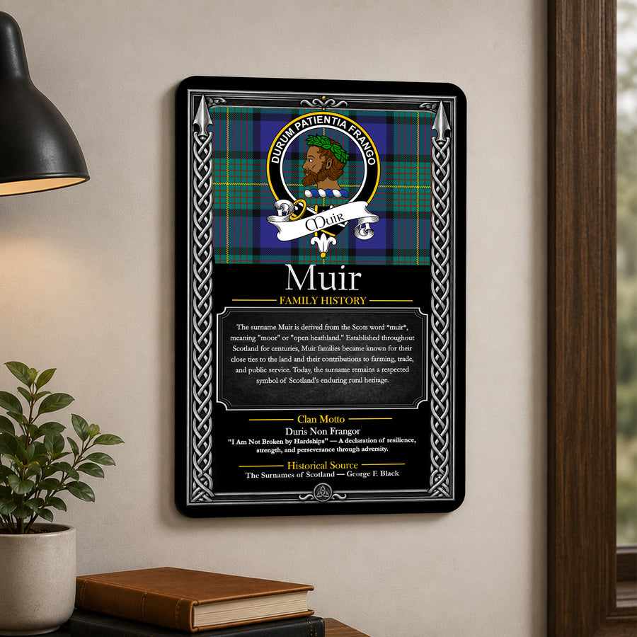 Muir Scottish Family History Metal Sign