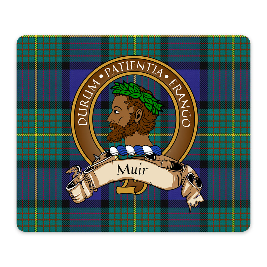 Muir Scottish Clan Crest Mouse Pad – Brown Crest Design