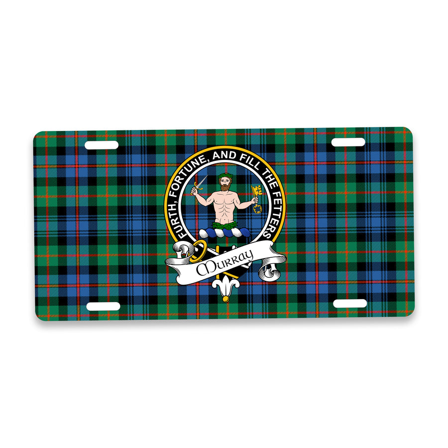 Murray Scottish Clan Crest Auto License Plate – Black Crest Design