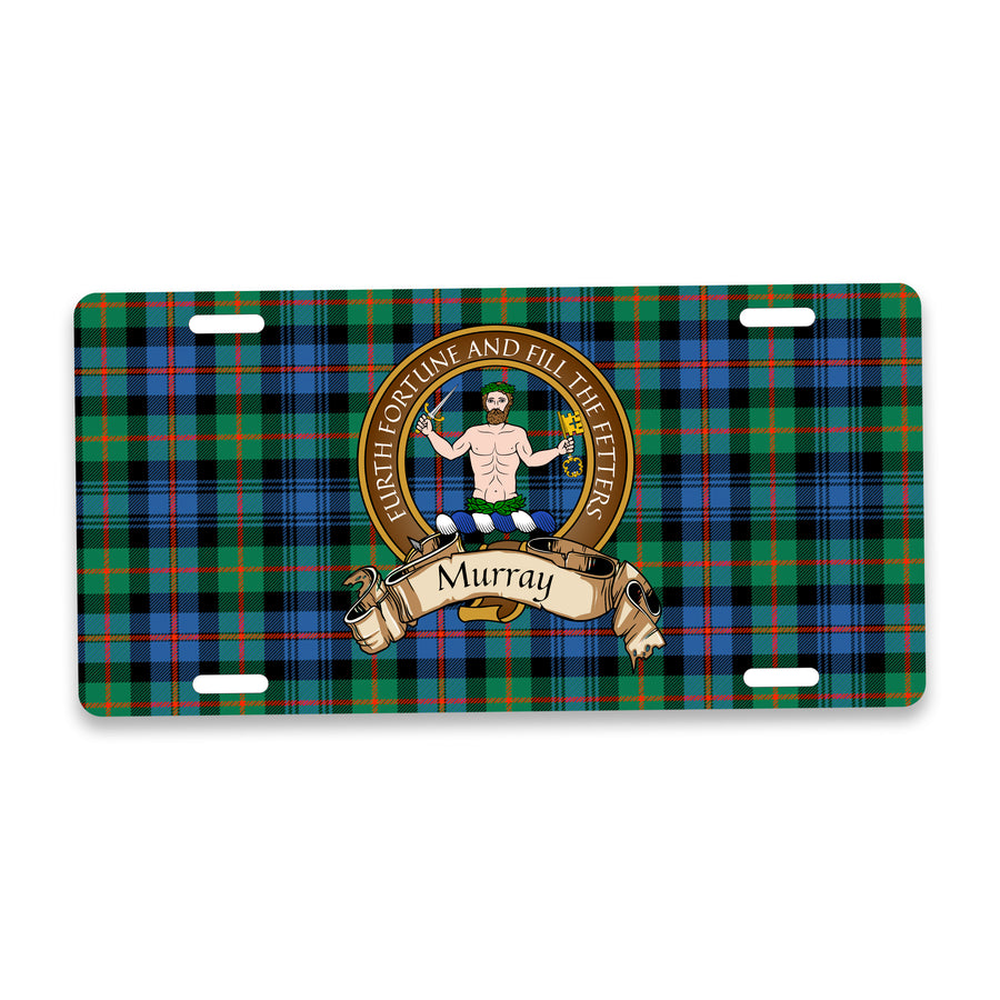 Murray Scottish Clan Crest Auto License Plate – Brown Crest Design