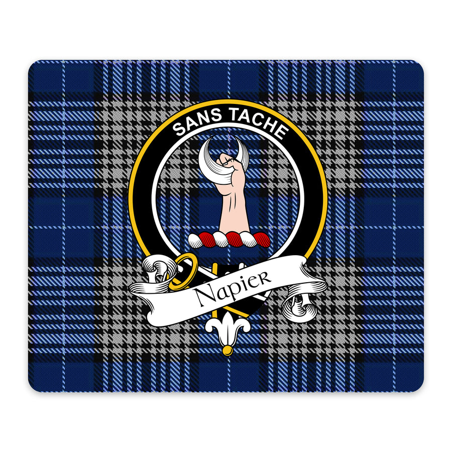 Napier Scottish Clan Crest Mouse Pad – Black Crest Design