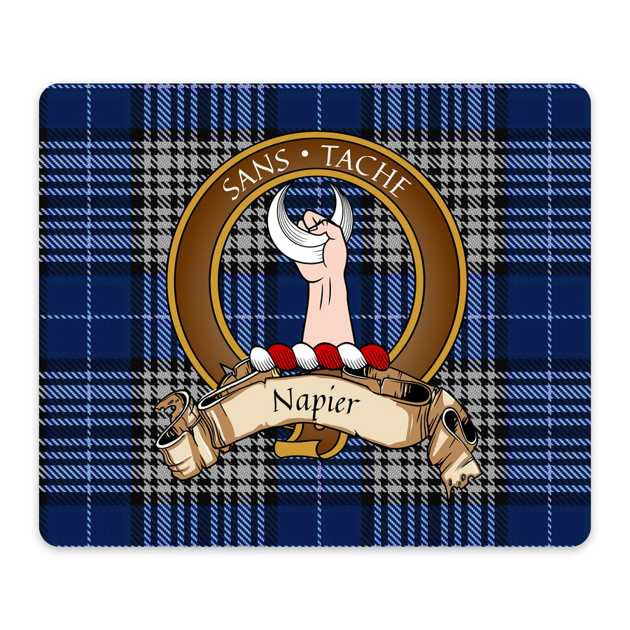 Napier Scottish Clan Crest Mouse Pad – Brown Crest Design