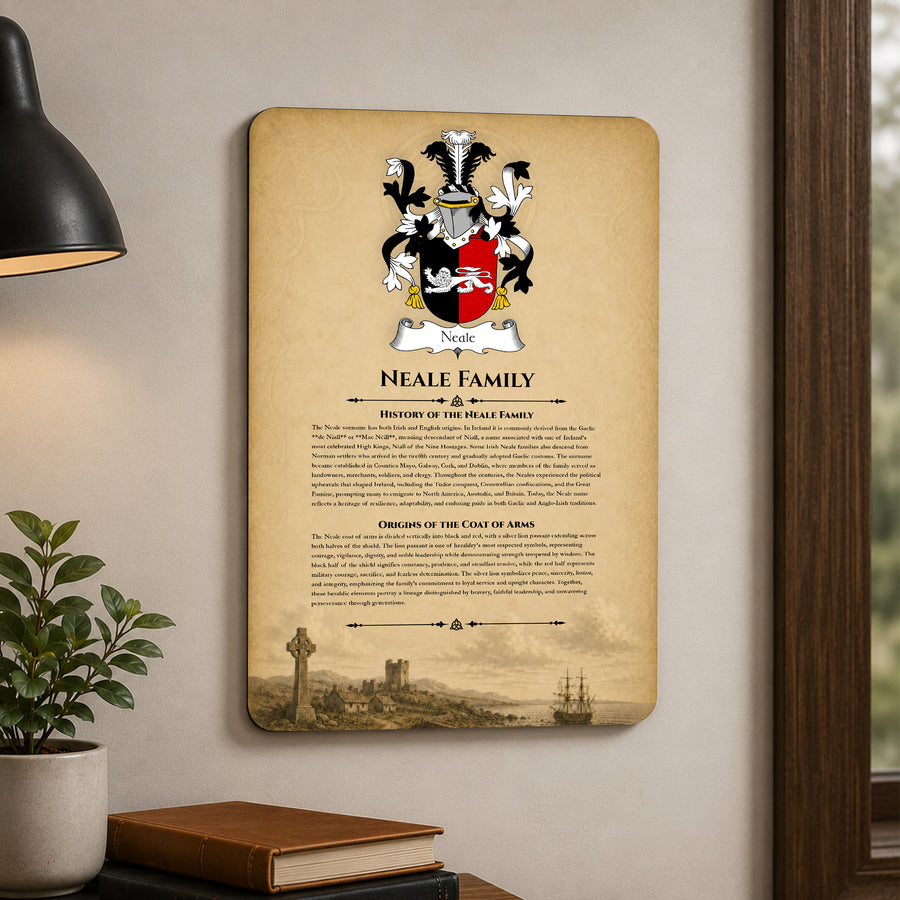 Neale Irish Family History Metal Sign
