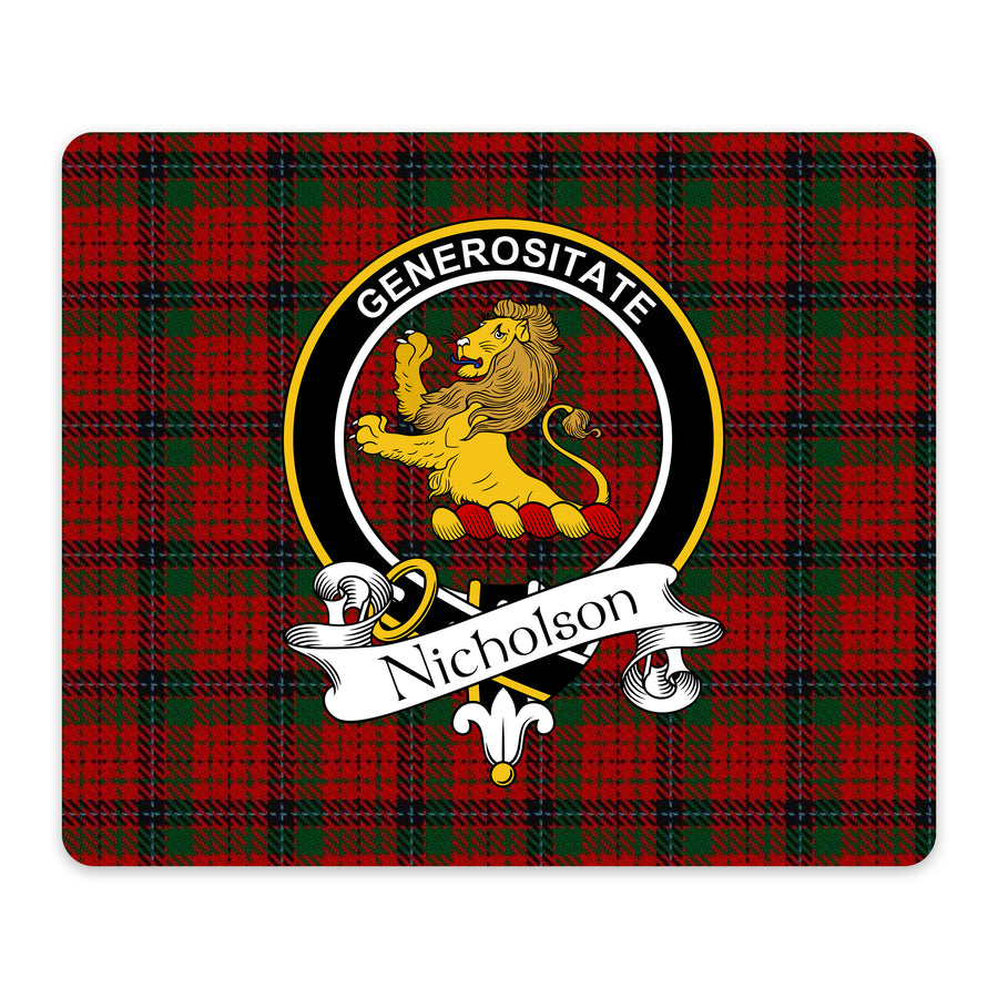 Nicholson Scottish Clan Crest Mouse Pad – Black Crest Design