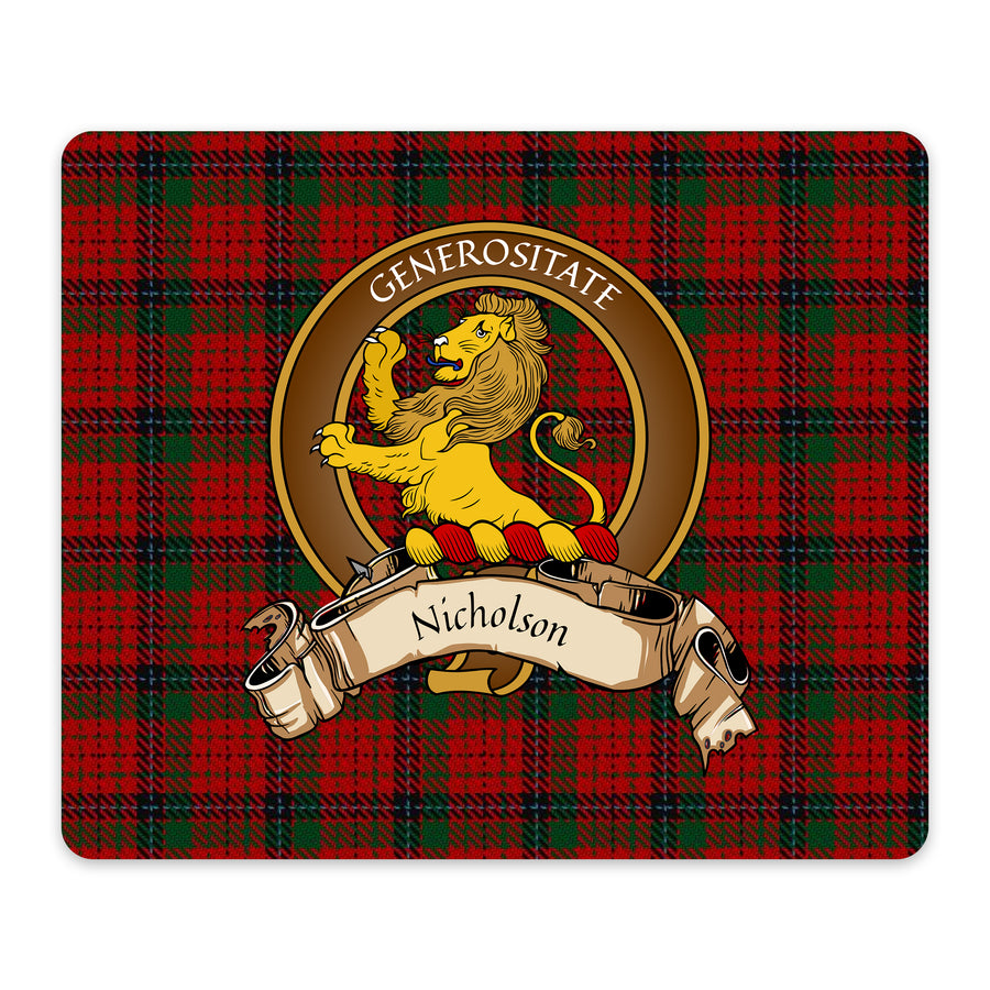 Nicholson Scottish Clan Crest Mouse Pad – Brown Crest Design