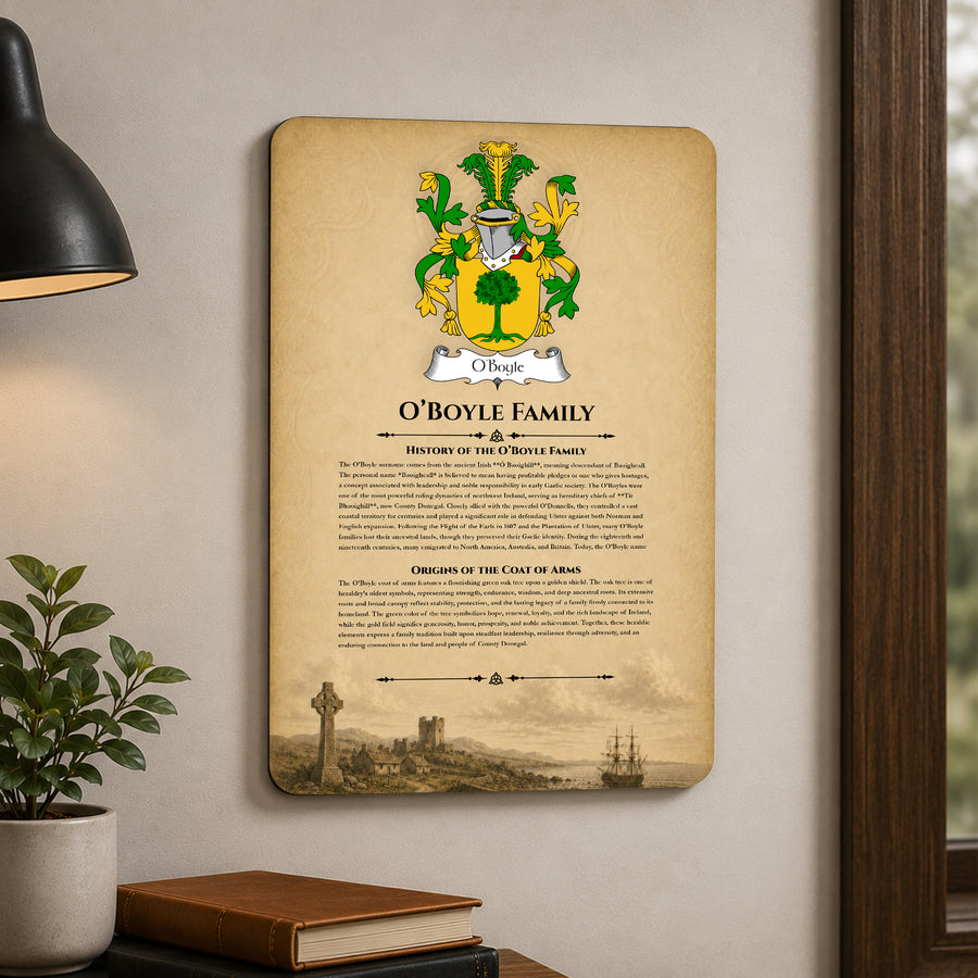 O'Boyle Irish Family History Metal Sign