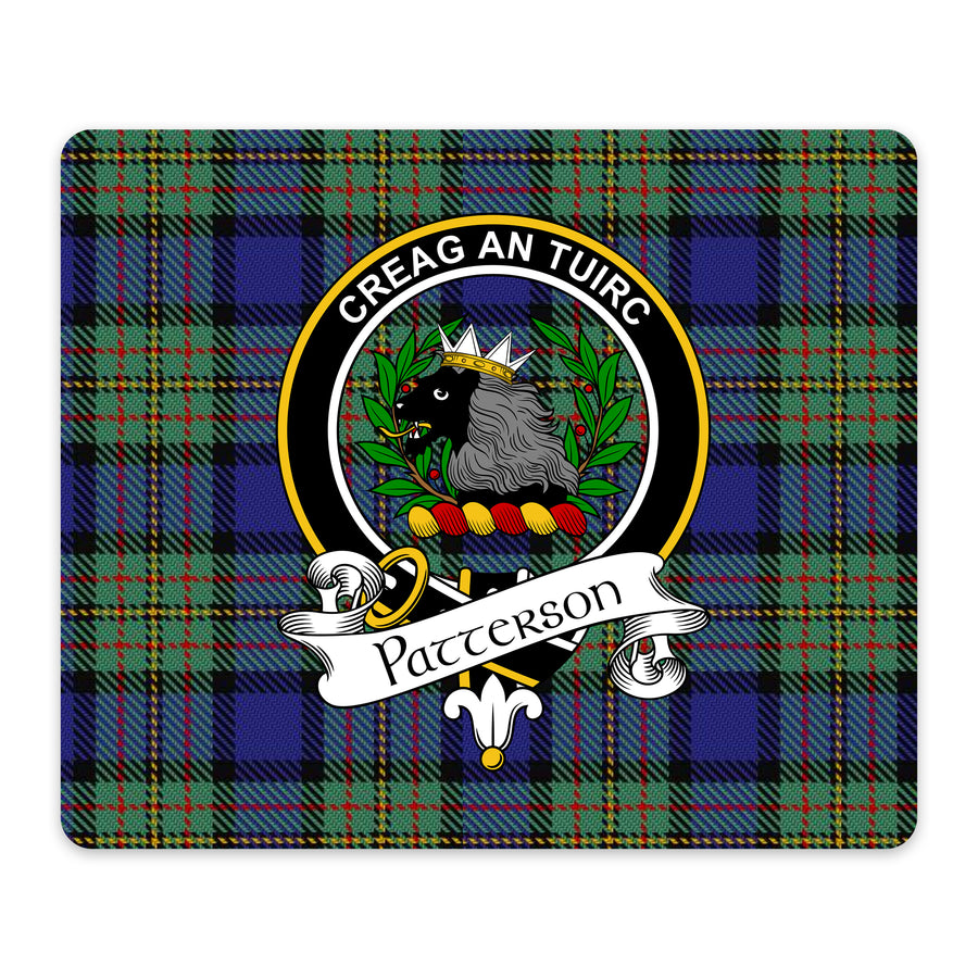 Patterson Scottish Clan Crest Mouse Pad – Black Crest Design