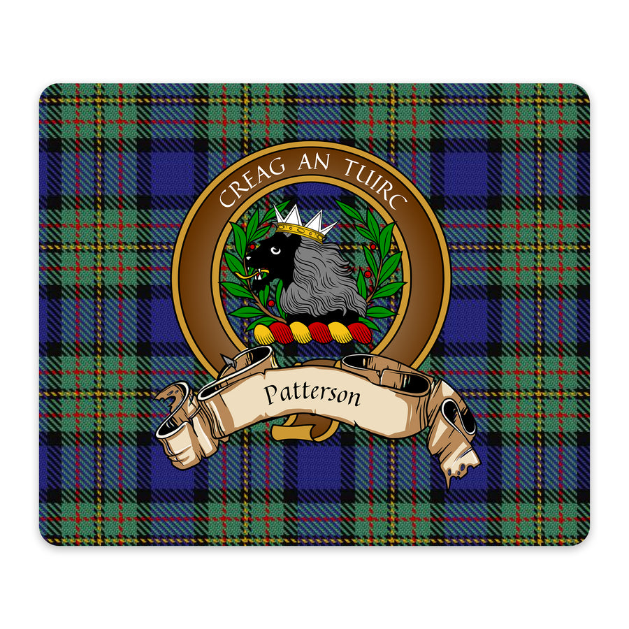 Patterson Scottish Clan Crest Mouse Pad – Brown Crest Design