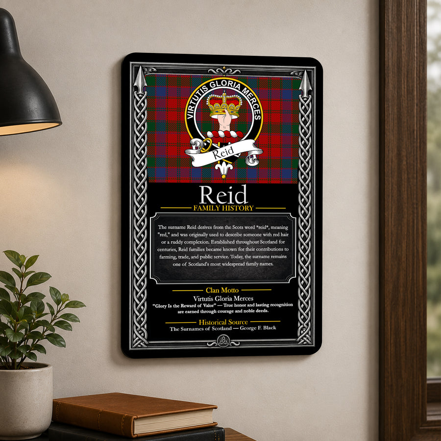 Reid Scottish Family History Metal Sign