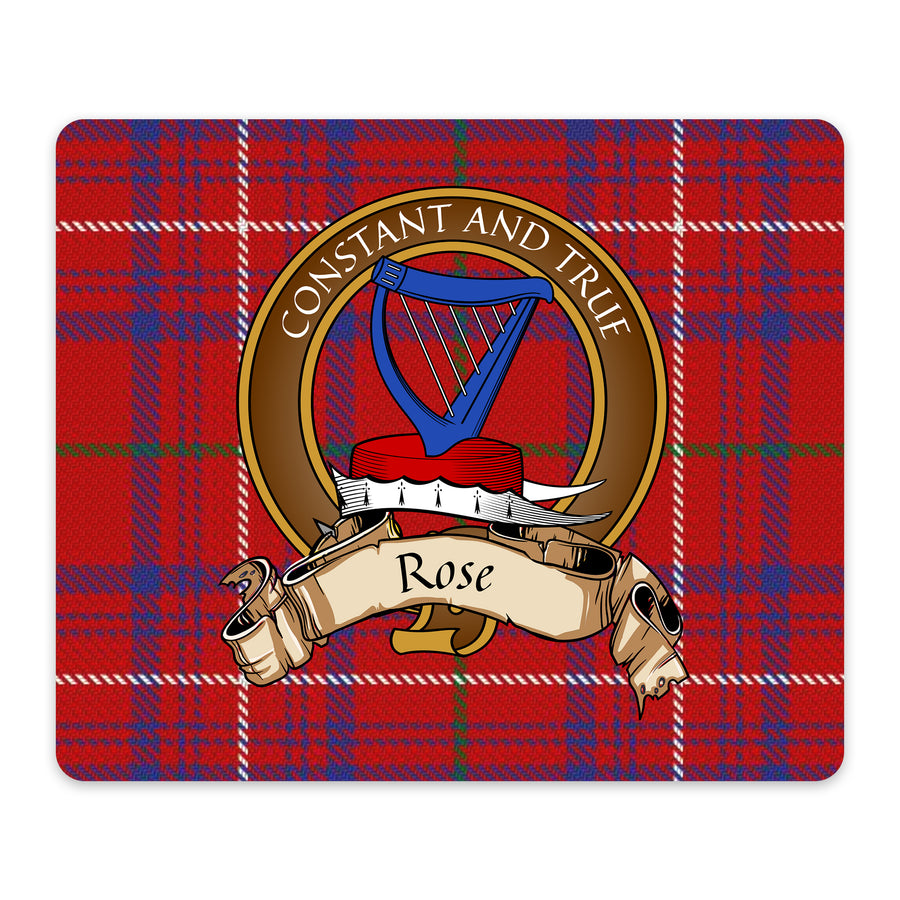 Rose Scottish Clan Crest Mouse Pad – Brown Crest Design