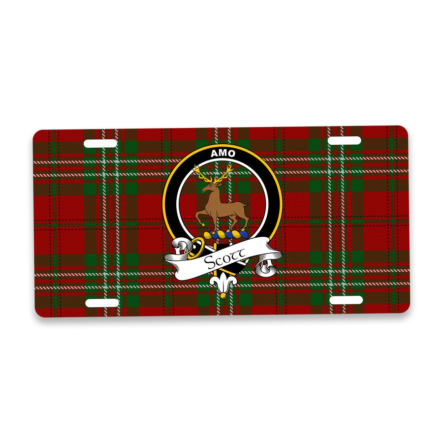 Scott Scottish Clan Crest Auto License Plate – Black Crest Design