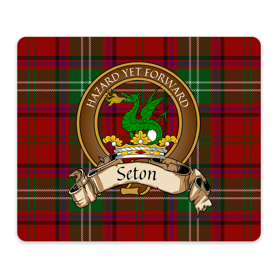 Seton Scottish Clan Crest Mouse Pad – Brown Crest Design