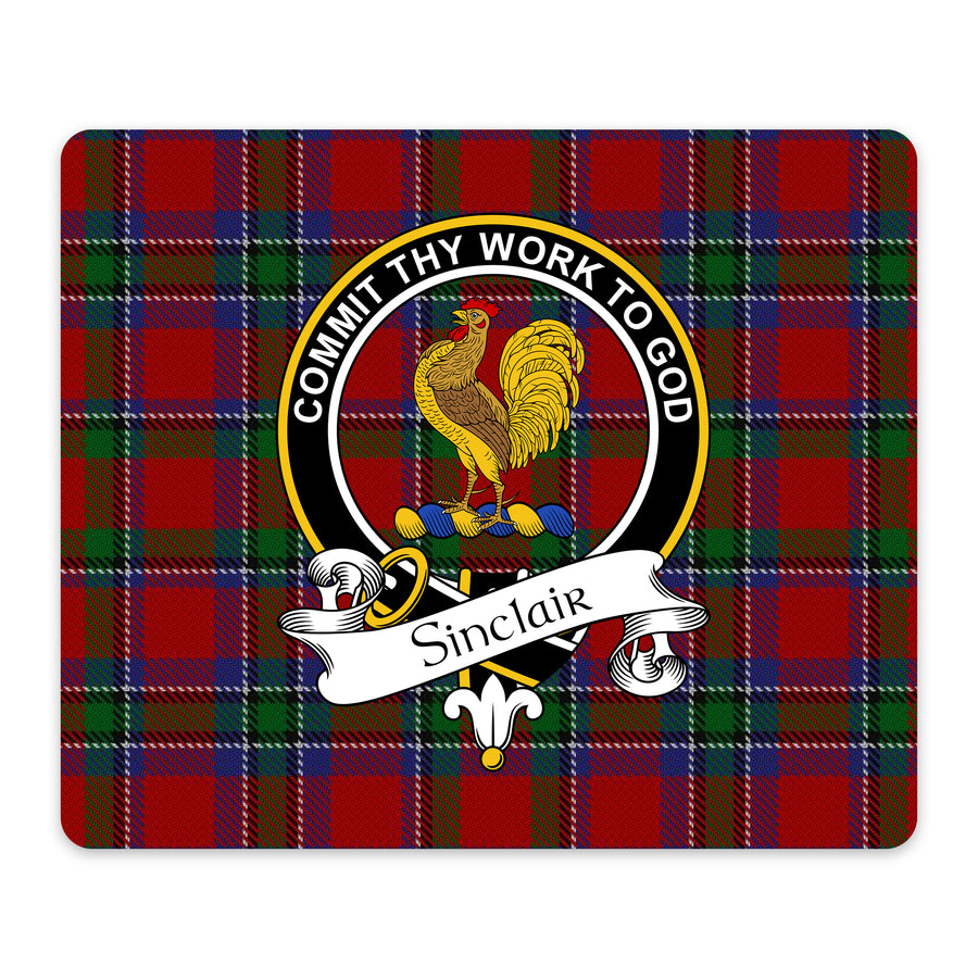 Sinclair Scottish Clan Crest Mouse Pad – Black Crest Design