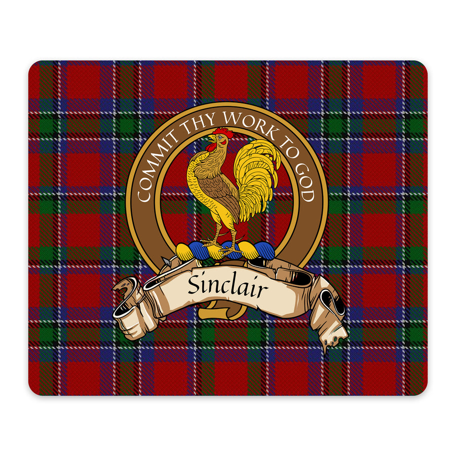 Sinclair Scottish Clan Crest Mouse Pad – Brown Crest Design