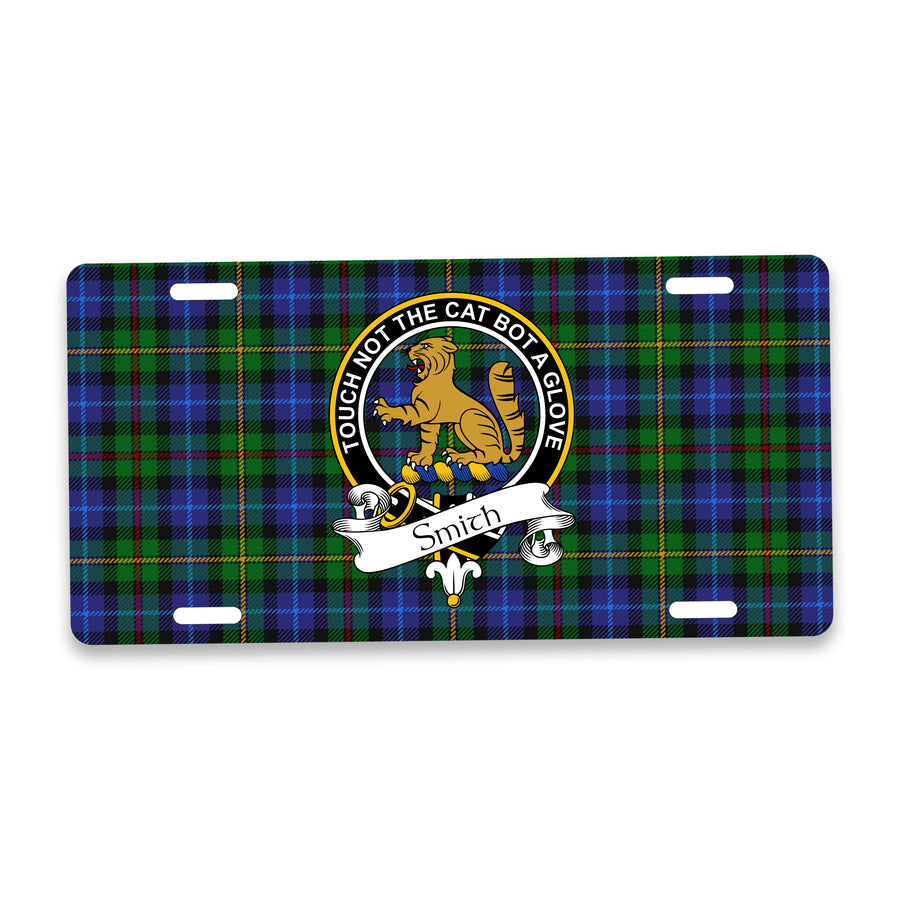 Smith Scottish Clan Crest Auto License Plate – Black Crest Design