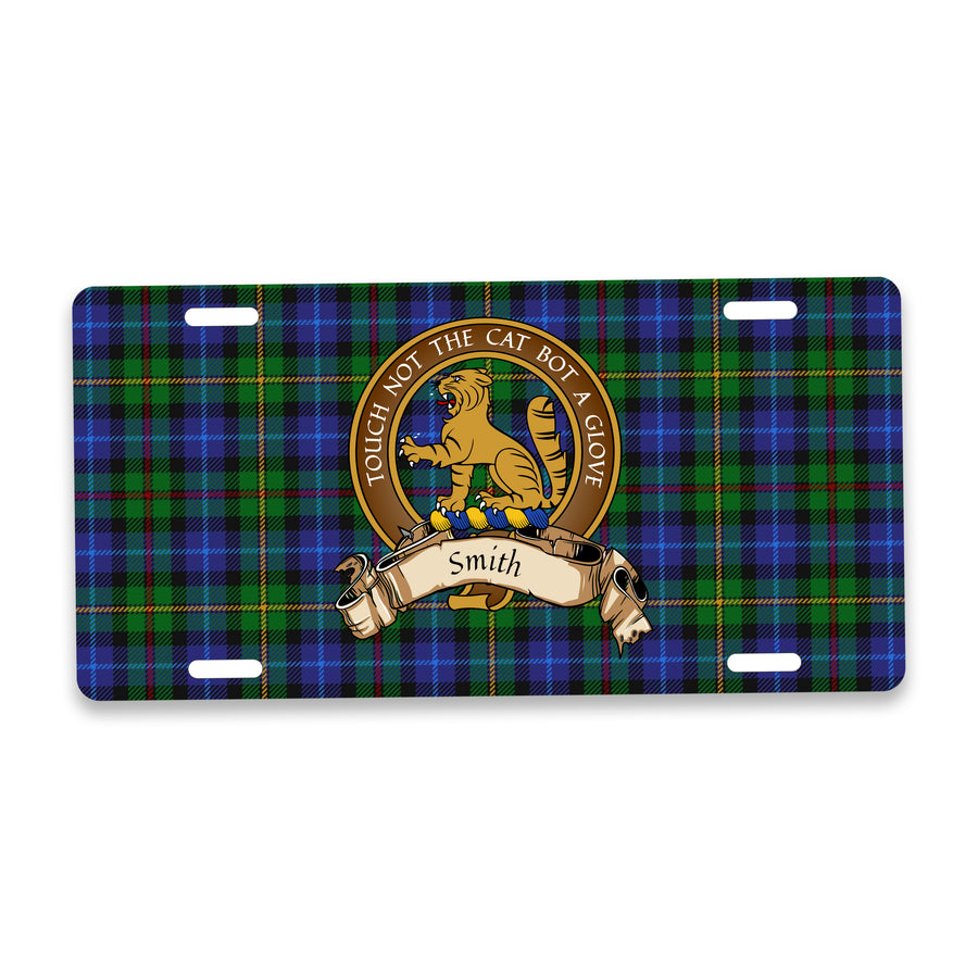Smith Scottish Clan Crest Auto License Plate – Brown Crest Design
