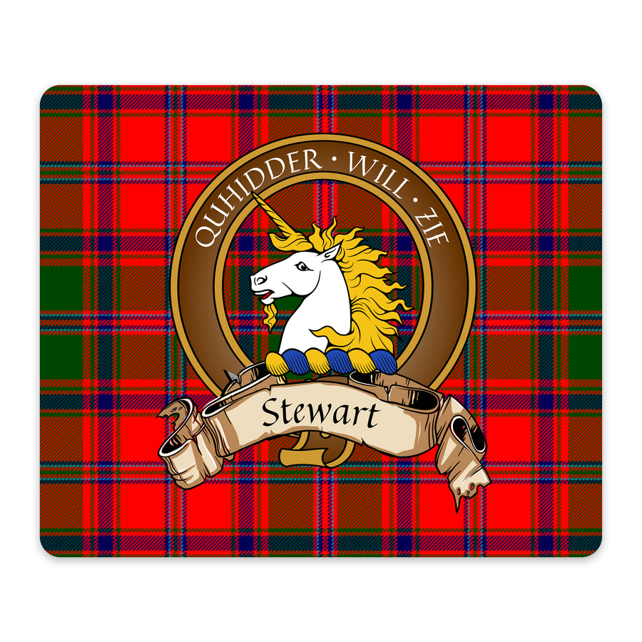 Stewart Scottish Clan Crest Mouse Pad – Brown Crest Design