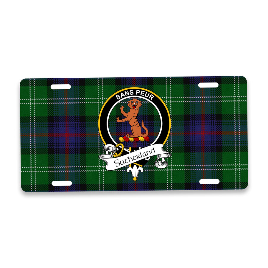Sutherland Scottish Clan Crest Auto License Plate – Black Crest Design
