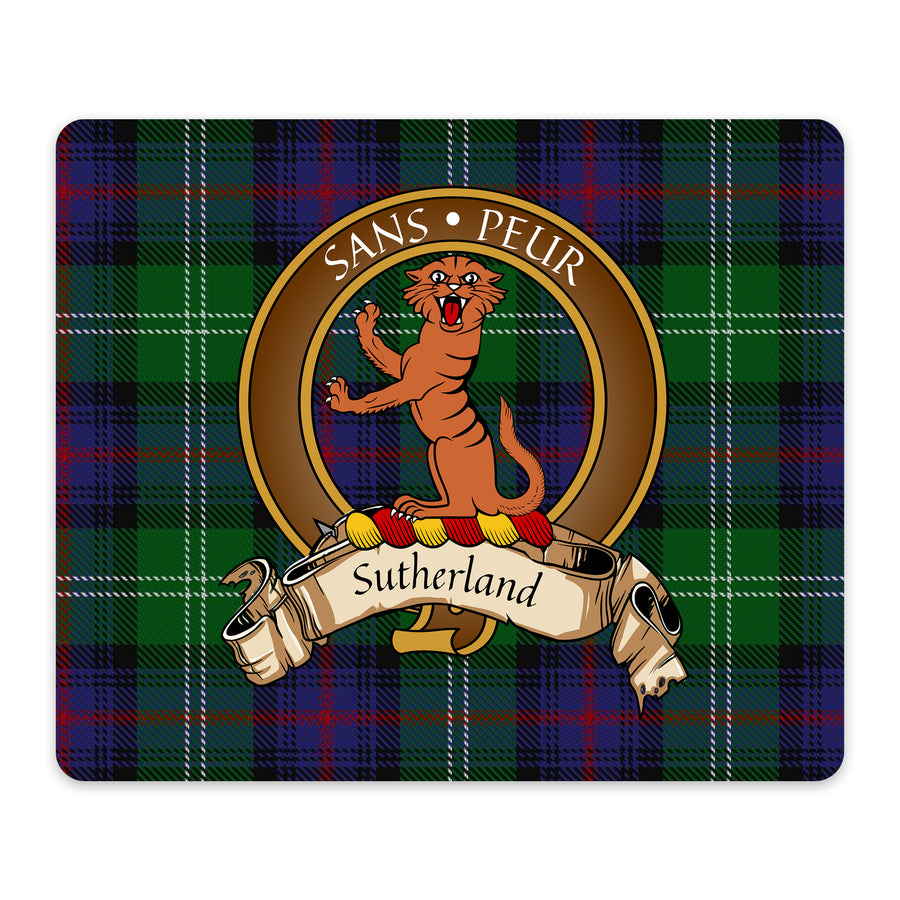 Sutherland Scottish Clan Crest Mouse Pad – Brown Crest Design