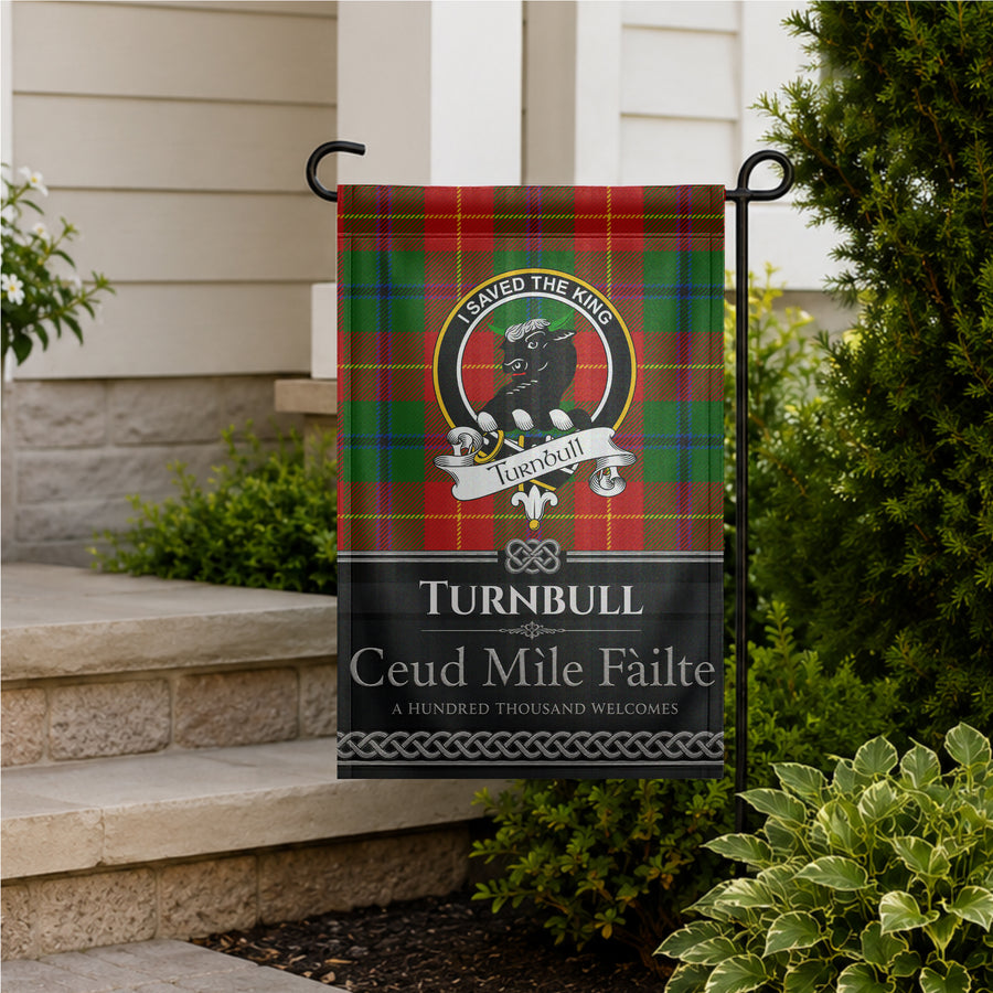 Turnbull Scottish Clan Crest Garden Flag - Black Design