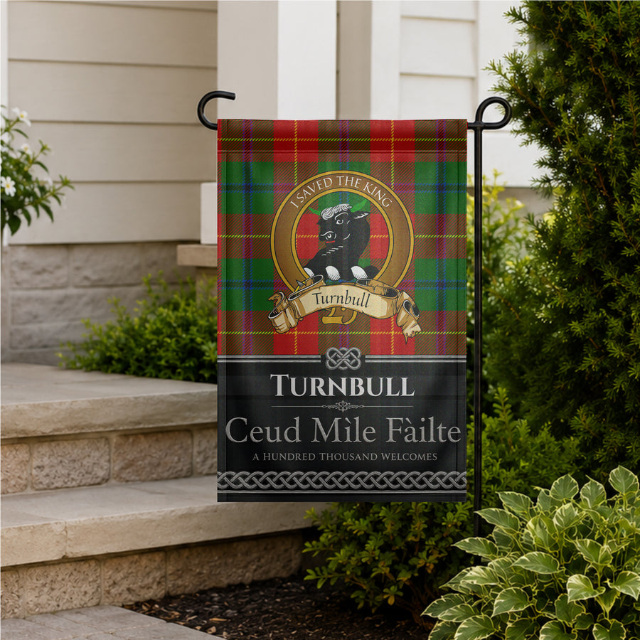 Turnbull Scottish Clan Crest Garden Flag - Brown Design