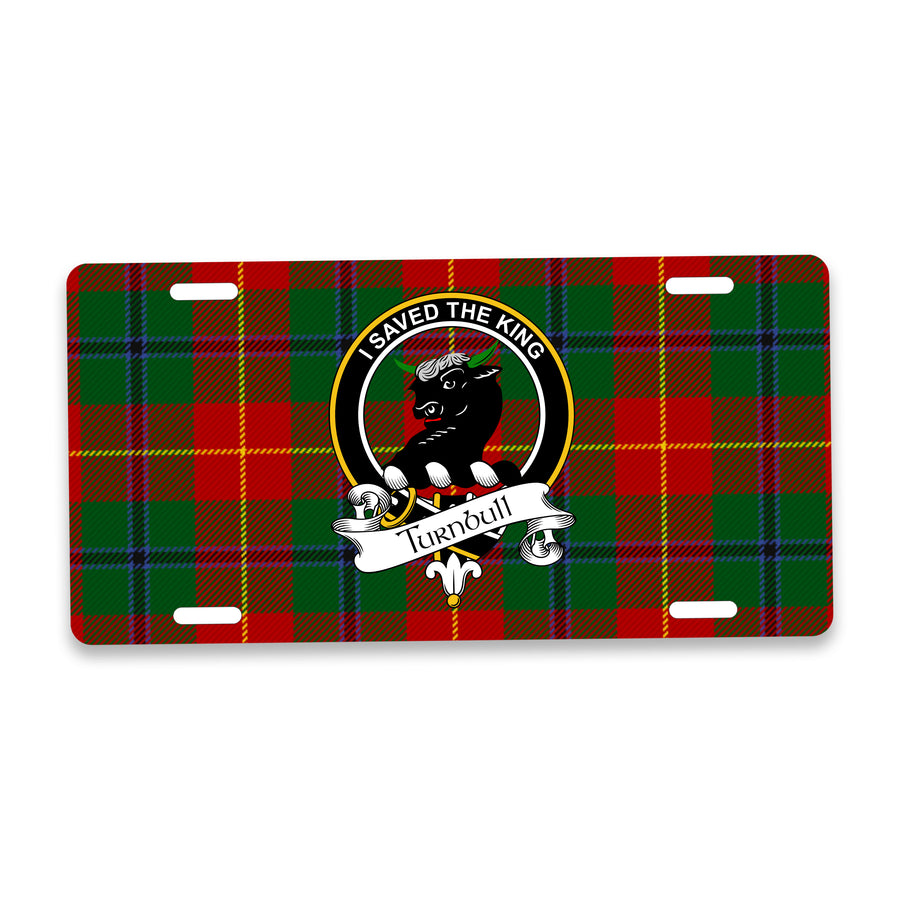 Turnbull Scottish Clan Crest Auto License Plate – Black Crest Design