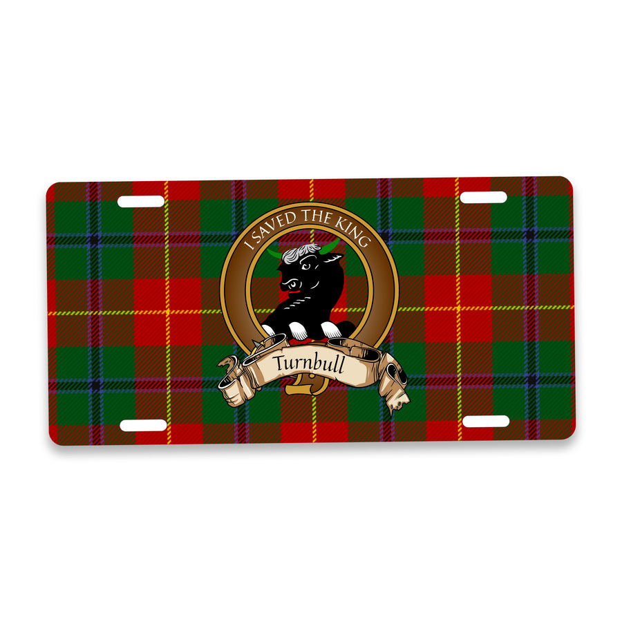 Turnbull Scottish Clan Crest Auto License Plate – Brown Crest Design
