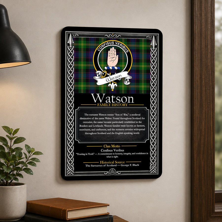 Watson Scottish Family History Metal Sign