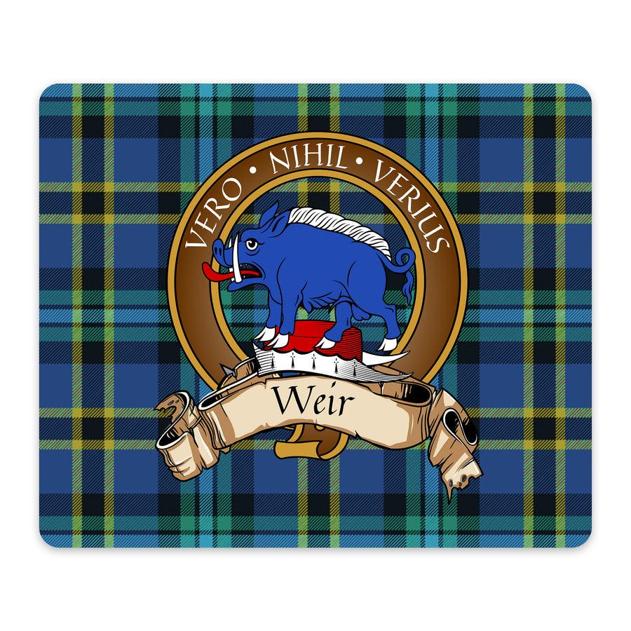Weir Scottish Clan Crest Mouse Pad – Brown Crest Design