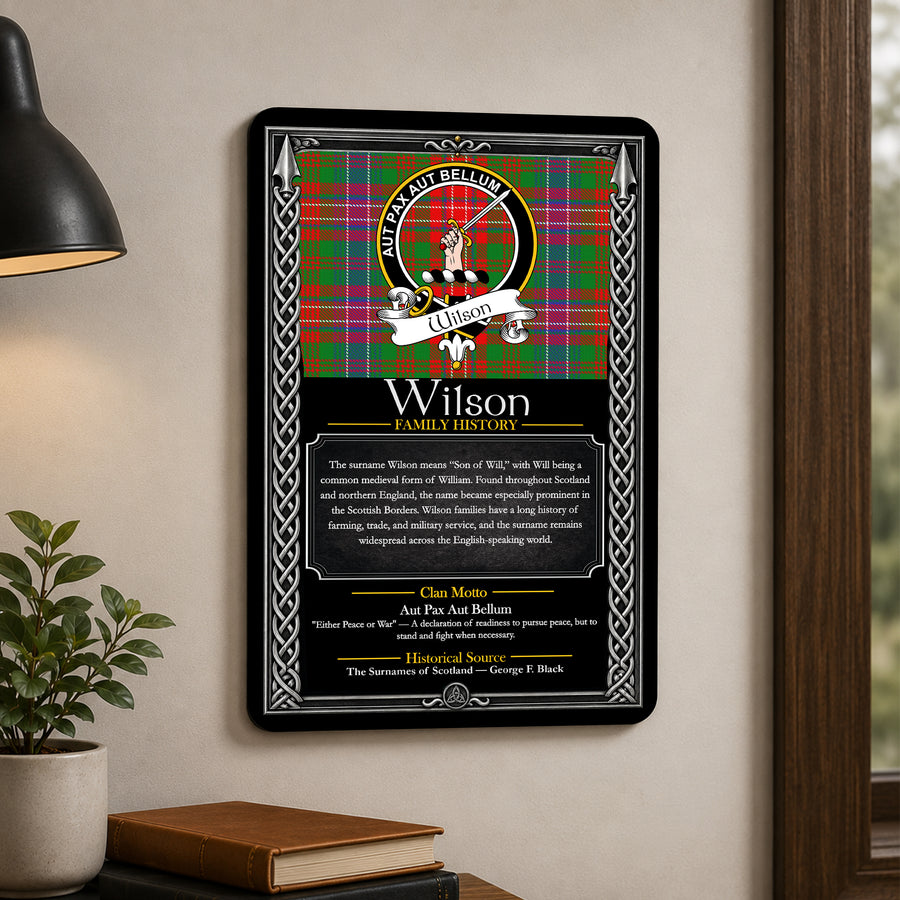 Wilson Scottish Family History Metal Sign
